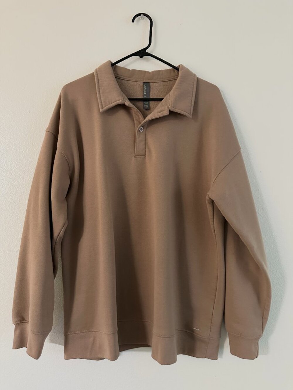 Mondetta XL Women's Tan Collared Pullover Sweater